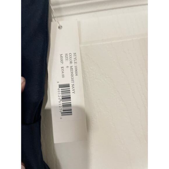 Jay Godfrey Darcy Bustier V-neck Column Gown Satin Navy Sz 6 NWT - Picture 6 of 6